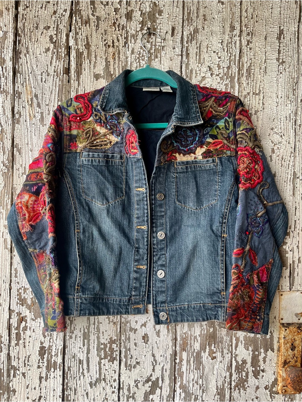 Chico’s Embroidered Denim Jacket - Multicolor Floral